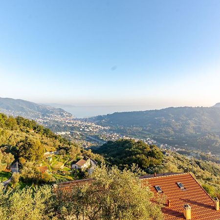 Cozy Pool-Side House With Sea View Villa Rapallo Bagian luar foto